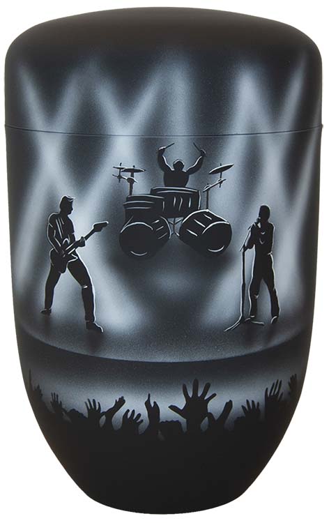 Zwartwitte Schaduw Design Urn Rockband (4 liter)
