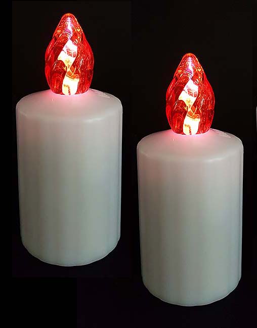 2 Waterdichte LED-Kaarsen, Rode Vlam