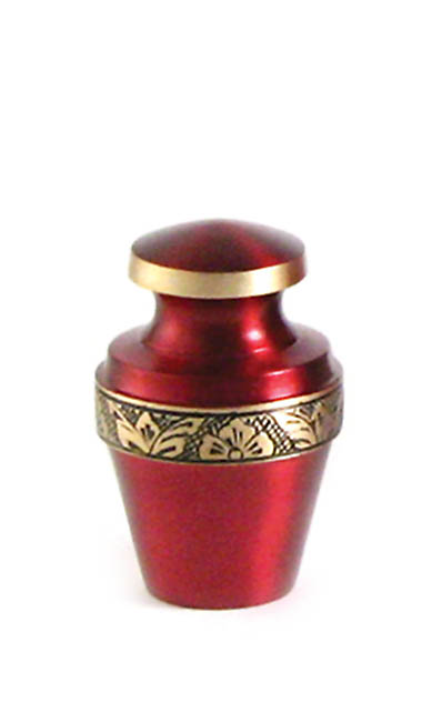 Grecian Crimson Shiny Red Mini Urn (0.08 liter)