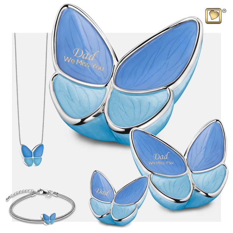 Grote LoveUrns Butterfly Urn Blauw (3.6 liter)