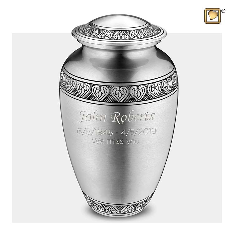Grote LoveUrns Urn Klassiek Geborsteld Tin (3.4 liter)
