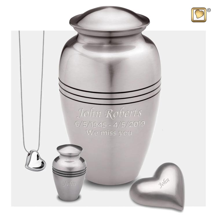 Grote LoveUrns Radiance Urn Classic Silber (3.4 liter)
