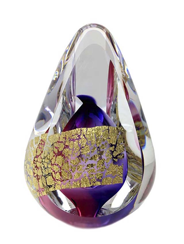 Premium Kristalglazen 3D Traan Urn Gold (0.1 liter)