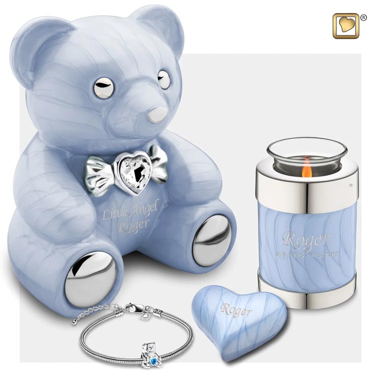 LoveUrns Kinder Urn Blauwe Teddybeer (1.15 liter)