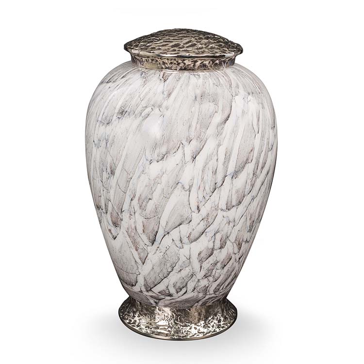 Glazen Urn Berkkleurig, Zilveren Voet en Deksel (4 liter)