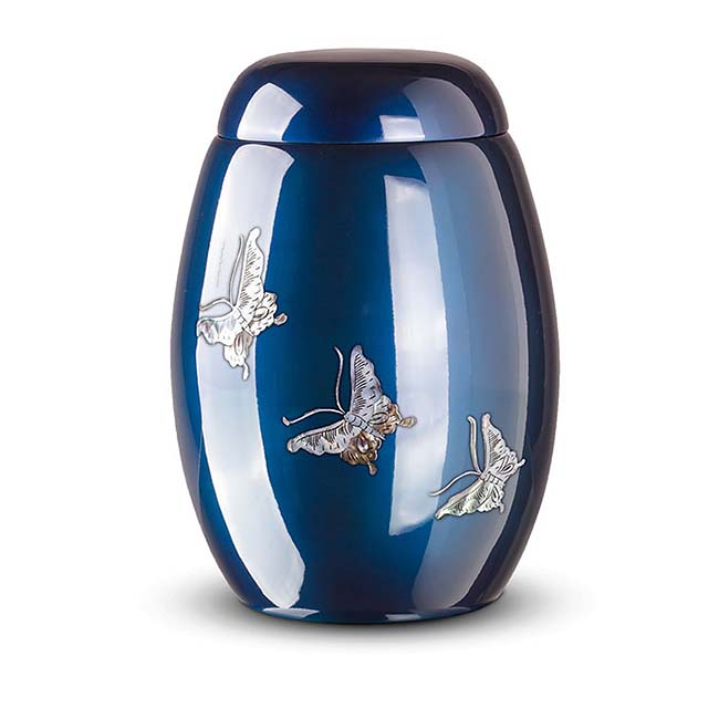 Blauwe Glasfiber Urn Vlinders (3.7 liter)