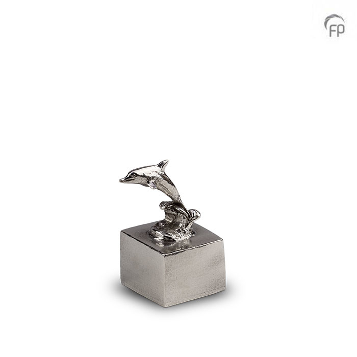 Asbeeldje Vrijheid 8 cm, Springend Dolfijntje, Zilver (0.03 liter)