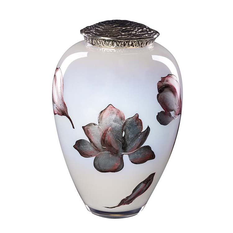 Kristalglazen Premium Magnolia Urn - Spiegelwit (4 liter)