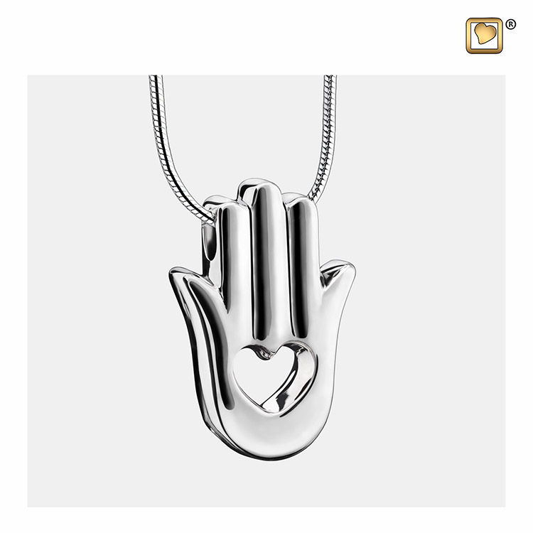 Zilveren Ashanger Hamsa Hand, inclusief Design Slangencollier