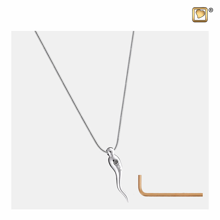 Zilveren Ashanger Italiaanse Hoorn, inclusief Design Slangencollier