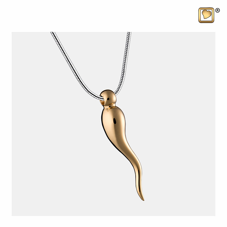 Verguld Zilveren Ashanger Italiaanse Hoorn, met Design Slangencollier