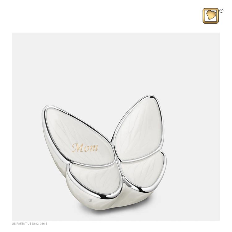 Mini LoveUrns Butterfly Urn Wit (0.05 liter)