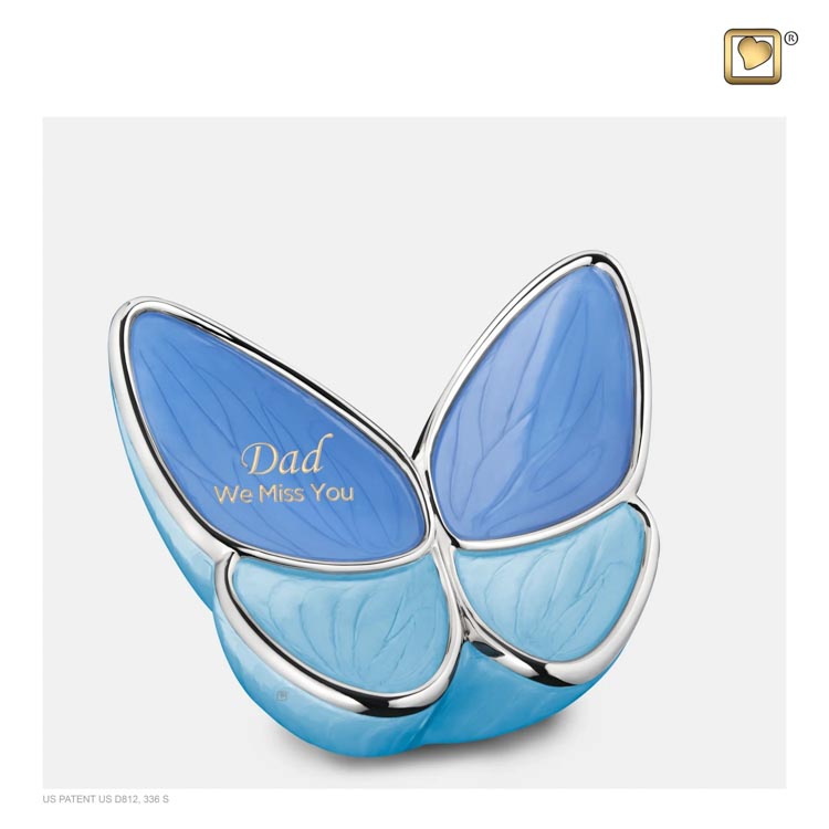 Kleine LoveUrns Butterfly Urn Blauw (0.4 liter)
