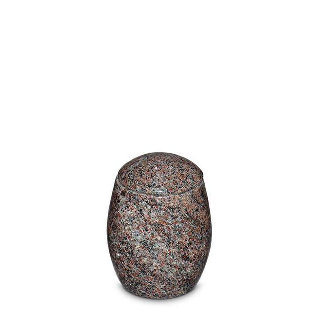 Granieten Mini Dierenurn, Ovaal met Deksel - Jasberg (0.11 liter)