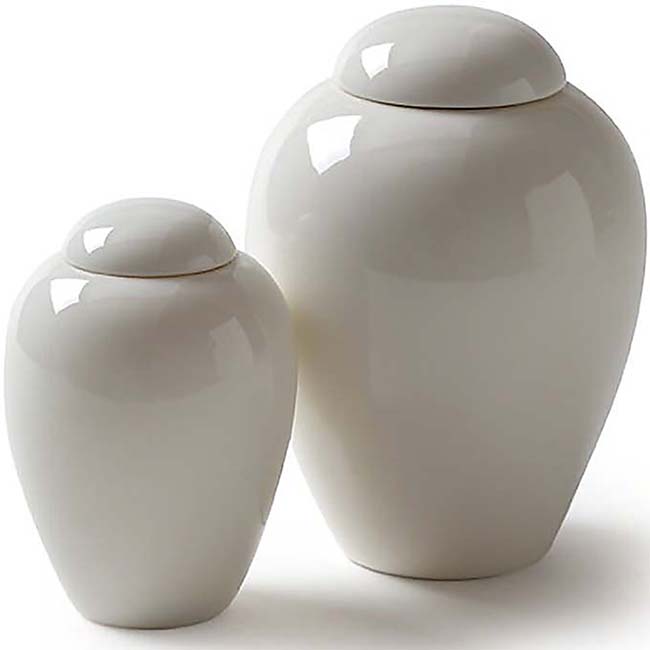 Grote Porseleinen Pot Urn Serenity White (2.4 liter)
