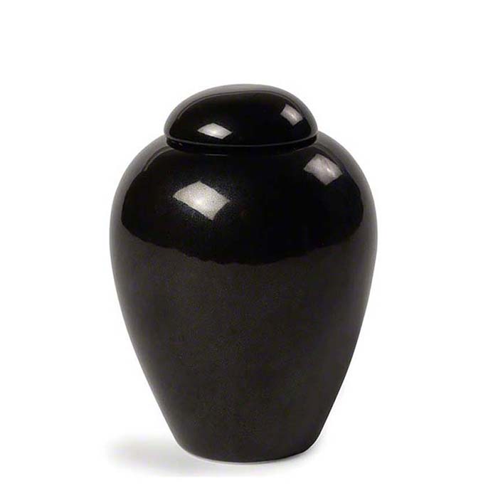 Mediumgrote Porseleinen Pot Urn Serenity Black (1.6 liter)