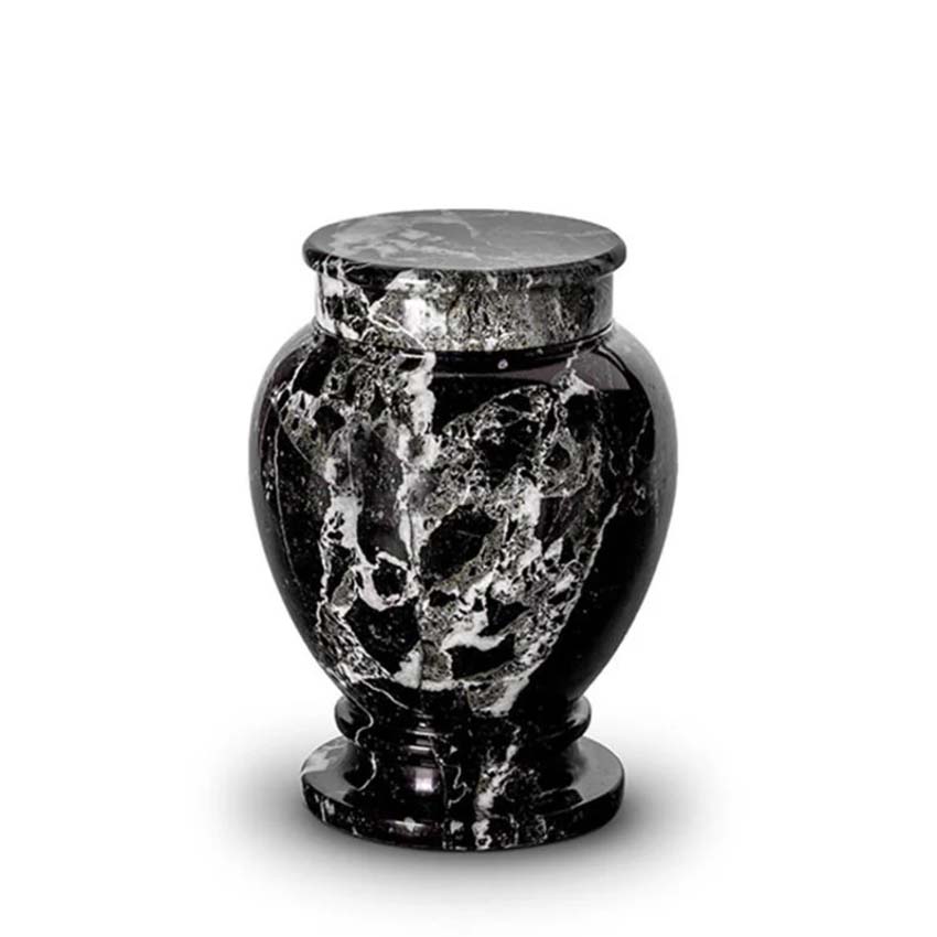 Urnwebshop Mediumgrote Marmeren Urn Witzwart (2.2 liter)