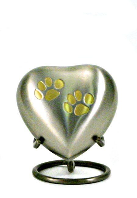 Klassieke Heart Urn met Pootjes Tin, inclusief Standaard (0.11 liter)