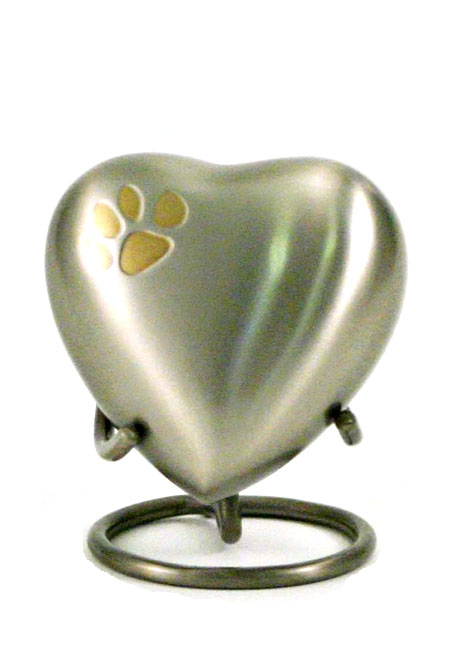 Klassieke Heart Urn Tin met Pootje, inclusief Standaard (0.11 liter)