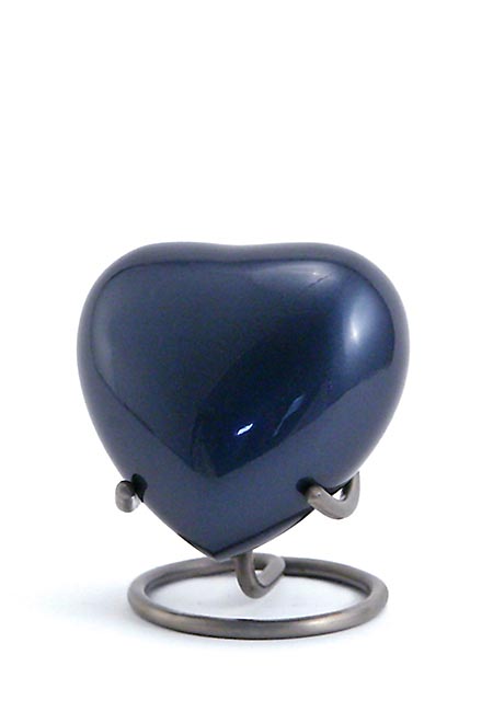 Trinity Moonlight Blue Hart Urn, inclusief Standaard (0.11 liter)