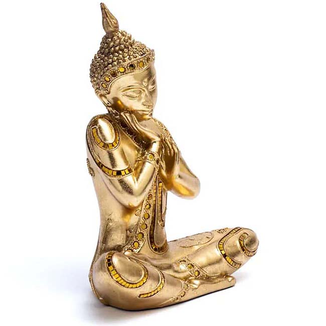 Traditioneel Gouden Thaise Buddha Dierenurn Lotuszit (1.3 liter)