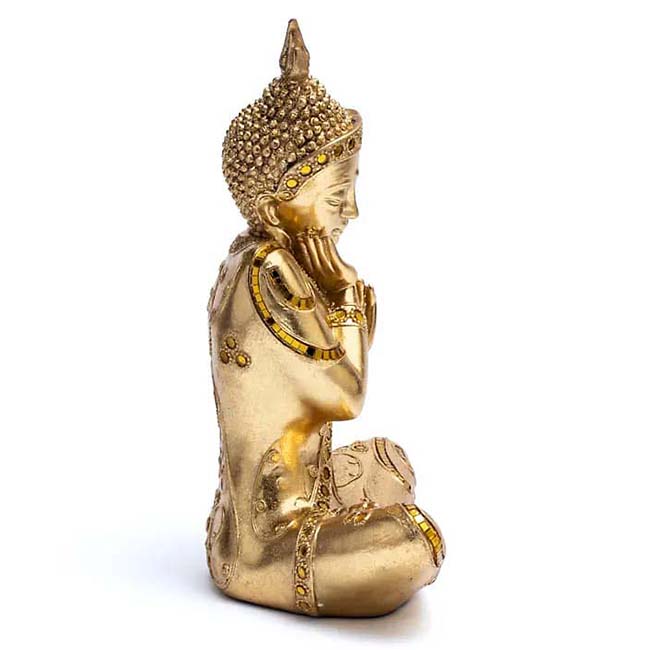 Traditioneel Gouden Thaise Buddha Dierenurn Lotuszit (1.3 liter)