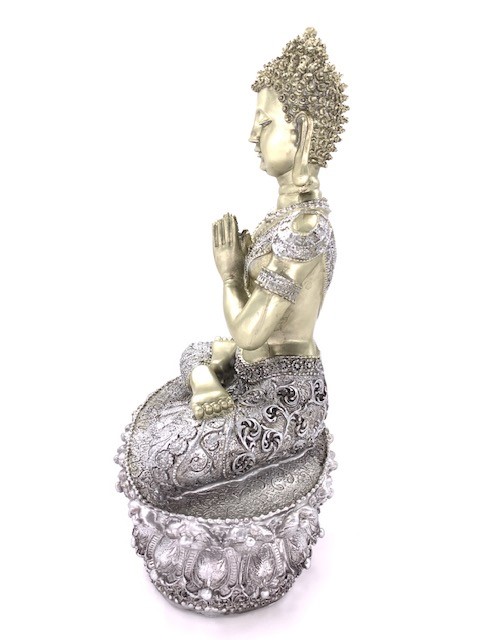Tibetaanse Meditatie Boeddha Urn Zilver - Goud (1.5 liter)