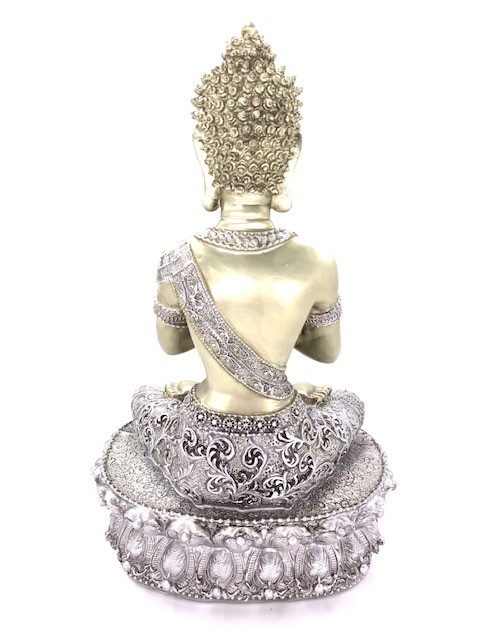 Tibetaanse Meditatie Boeddha Urn Zilver - Goud (1.5 liter)