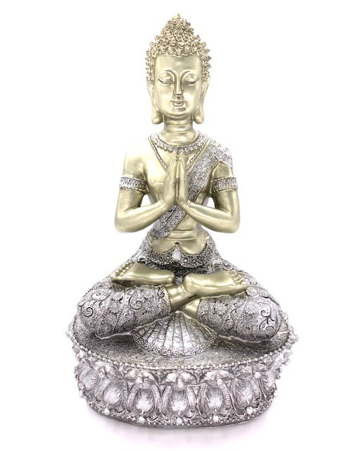 Tibetaanse Meditatie Boeddha Dieren Urn Zilver - Goud (1.5 liter)