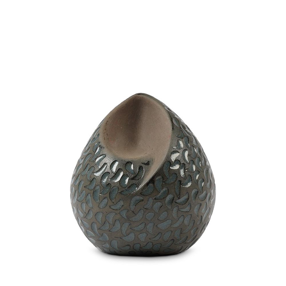 Urnwebshop Kleine Traan Urn Keramiek, Groenblauw (0.3 liter)