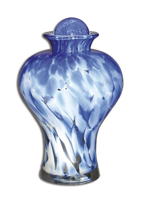 Grote Glazen Urn Blauw-Wit (3.5 liter)