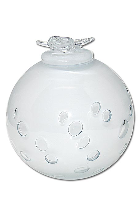 Glazen Urn Melkwit Vlinder (2.5 liter)