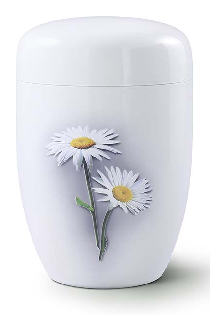 Witte Design Urn Margrietjes (4 liter)