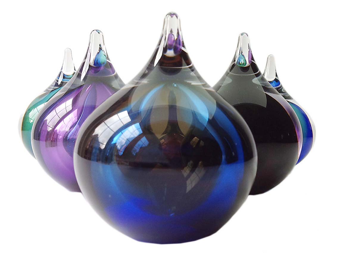 Kleine Kristalglazen 3D Bubble Blue Urn (0.12 liter)