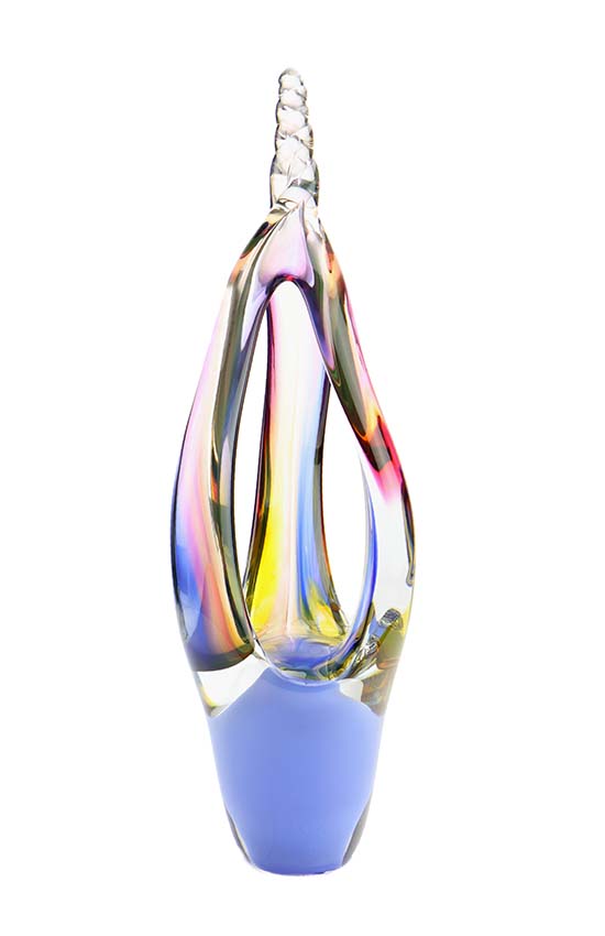 Kristalglazen 3D Flame Blue Urn (0.2 liter)