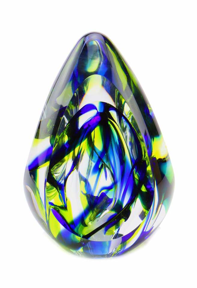 Kristalglazen 3D Traan Dierenurn Aurora Blue (0.07 liter)