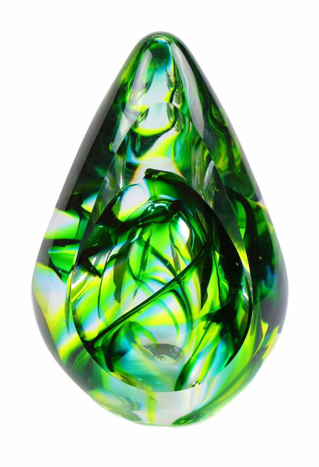 Kristalglazen 3D Traan Dierenurn Aurora Forestgreen (0.07 liter)