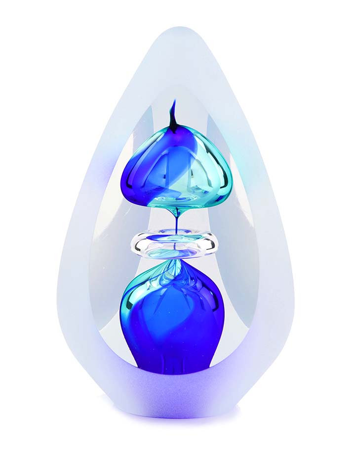 Kristalglazen 3D Traan Urn Orion Blue Big (0.2 liter)