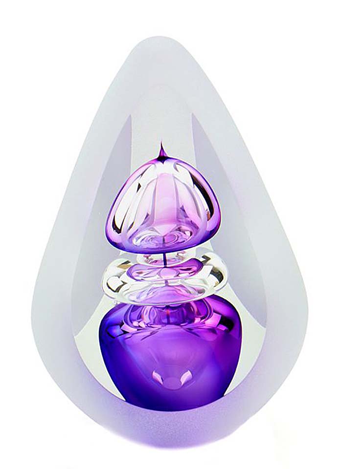 Kristalglazen 3D Traan Dierenurn Orion purple Big (0.2 liter)