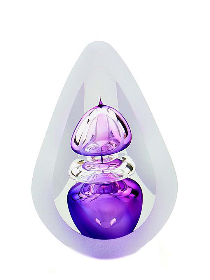 Kristalglazen 3D Traan Urn Orion purple Small (0.07 liter)