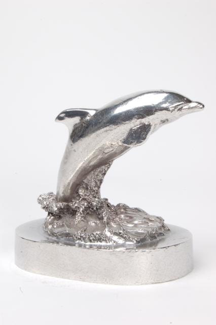 Dolfijn Asbeeldje Vrijheid 12 cm, Zilver (0.08 liter)