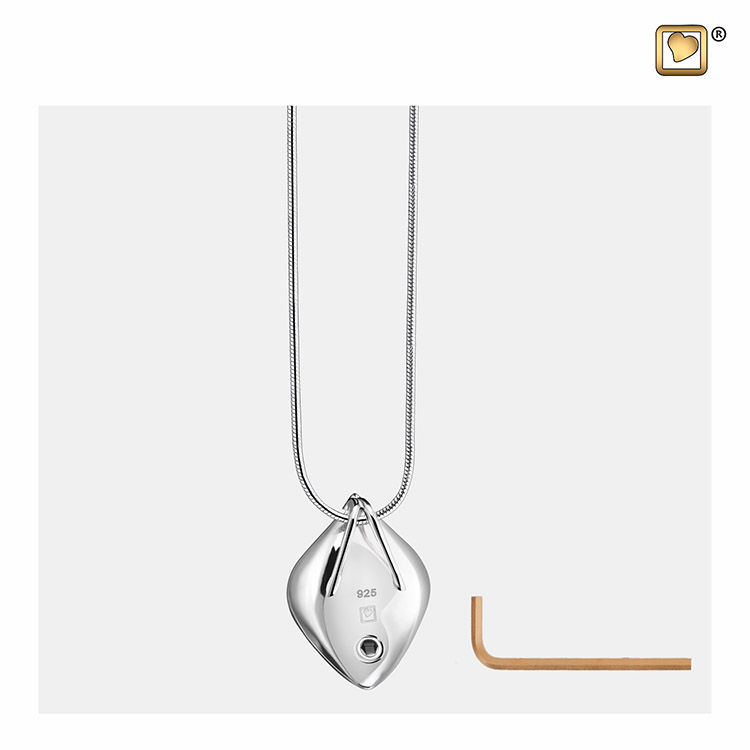 Zilveren Ashanger Lelie, Gouden Meeldraad, met Design Slangencollier