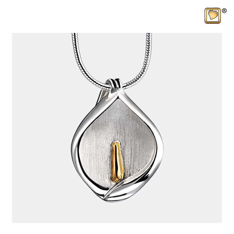 Zilveren Ashanger Lelie, Gouden Meeldraad, met Design Slangencollier