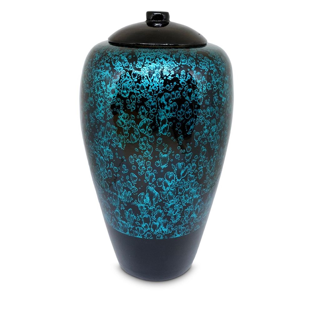 Grote Blauwzwarte Afbreekbare Bamboe Amphore Urn (3.2 liter)