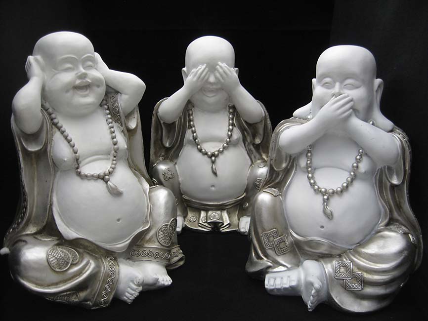 Chinese Horen, Zien, Zwijgen Boeddha Dierenurn (3 x 1.5 liter)