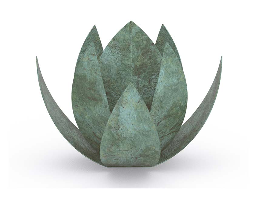 Middelgrote Bronzen Lotus Urn (1.9 liter)