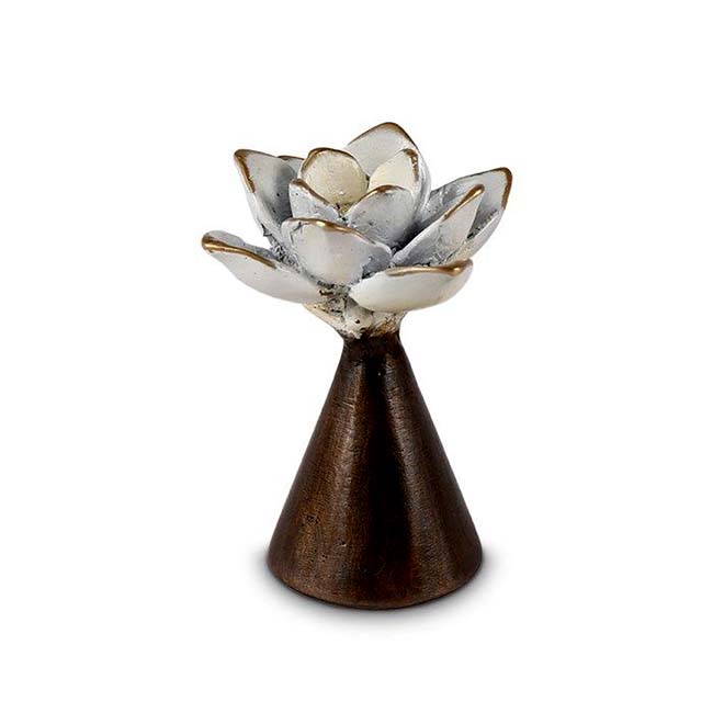 Bronzen Miniurn Lotusbloem op Aszuil (0.015 liter)