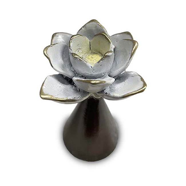 Bronzen Miniurn Lotusbloem op Aszuil (0.015 liter)