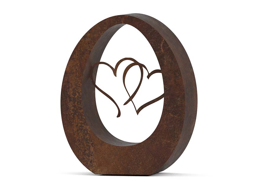 Kleine Bronzen Oval Hearts Urn (0.9 liter)
