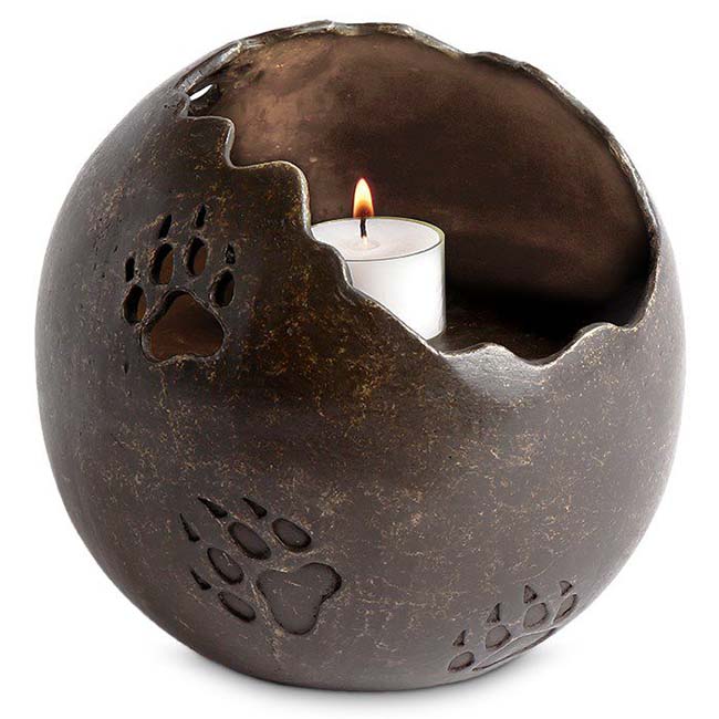Waxinelicht Asbeeld met Pootafdrukken Hond (1.1 liter)
